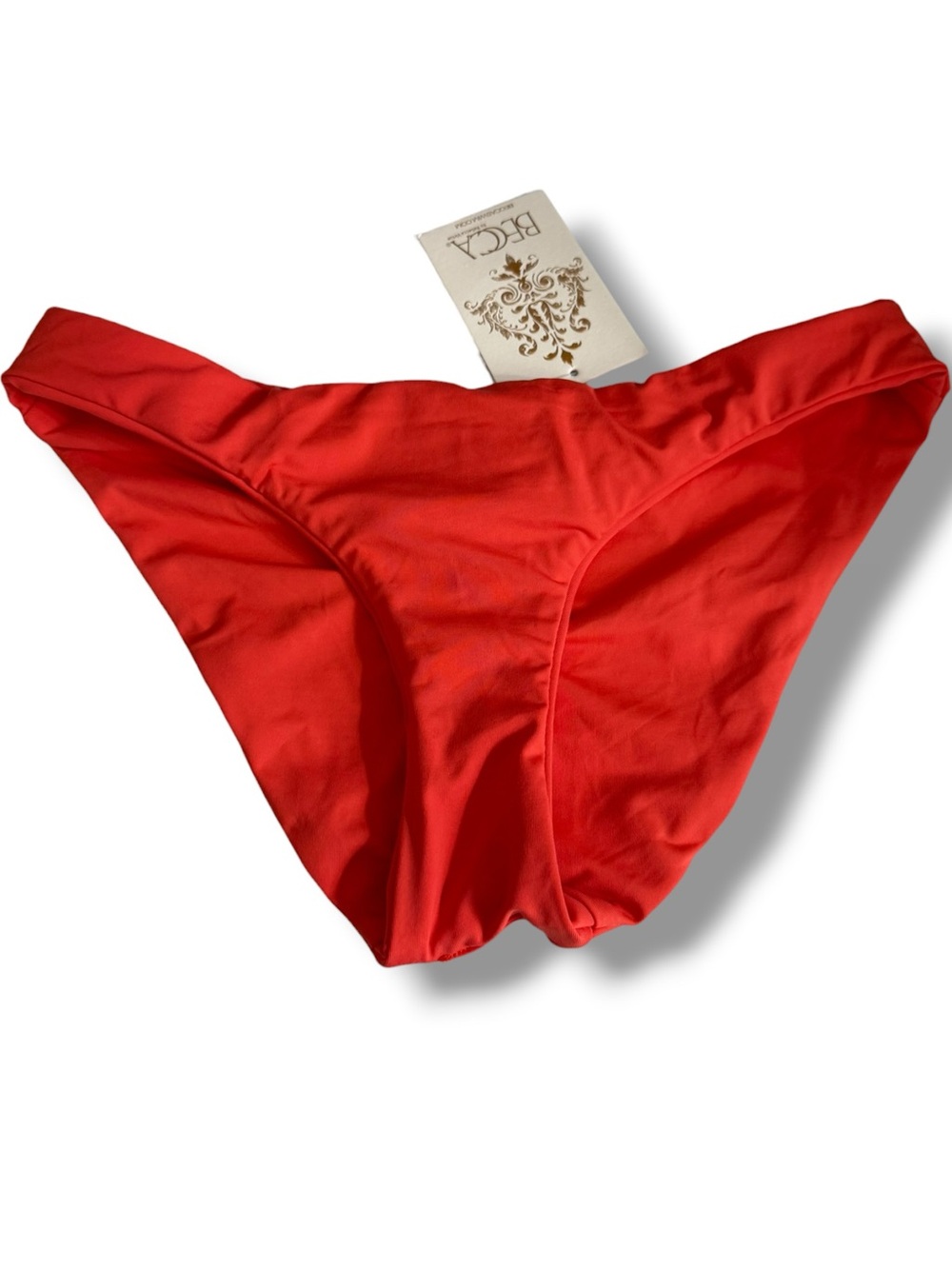 Becca by Rebecca Virtue Adela‎ Ruched Hipster Bikini Bottoms Orange XS NWT